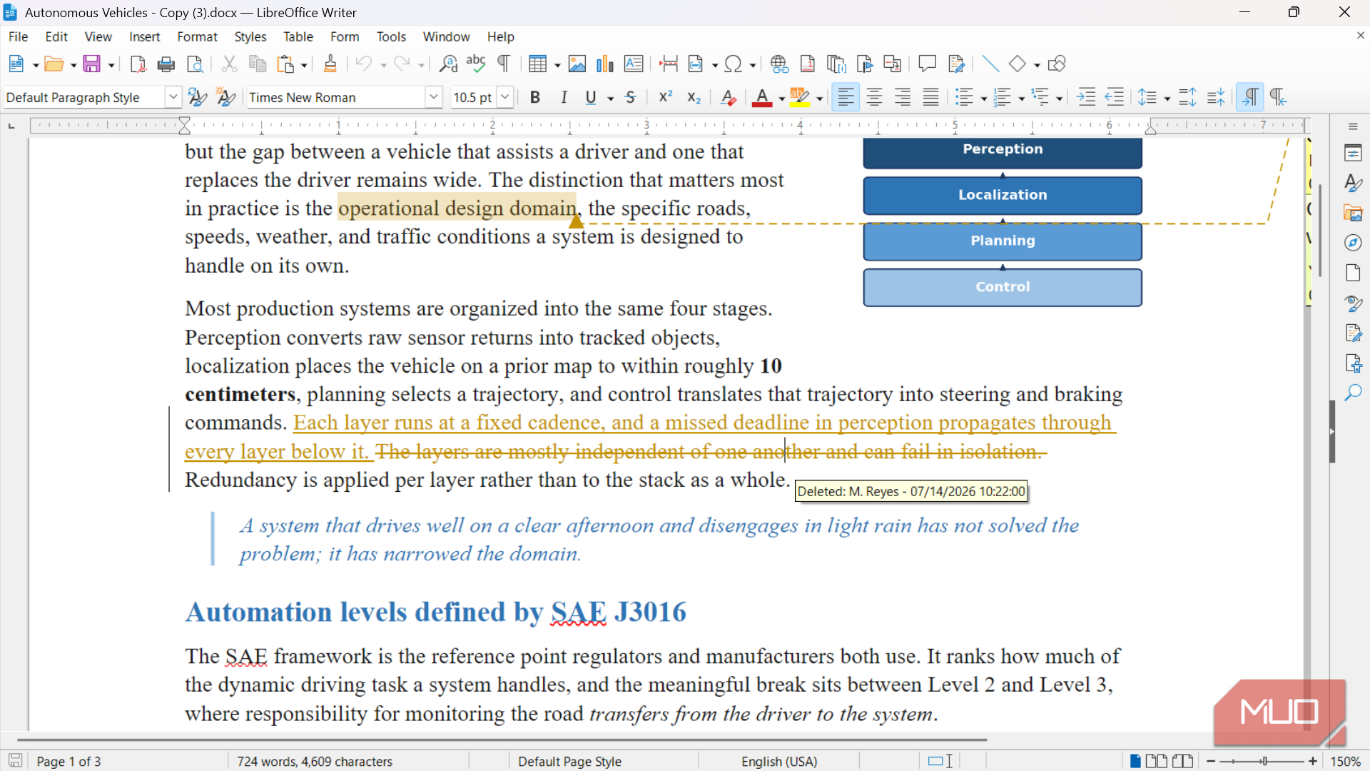 Suggestion for deleted line in LibreOffice Writer.