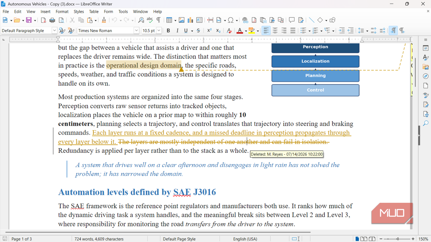 Suggestion for deleted line in LibreOffice Writer.