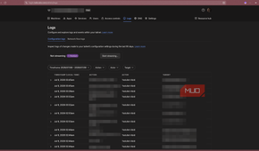 Tailscale logs page.