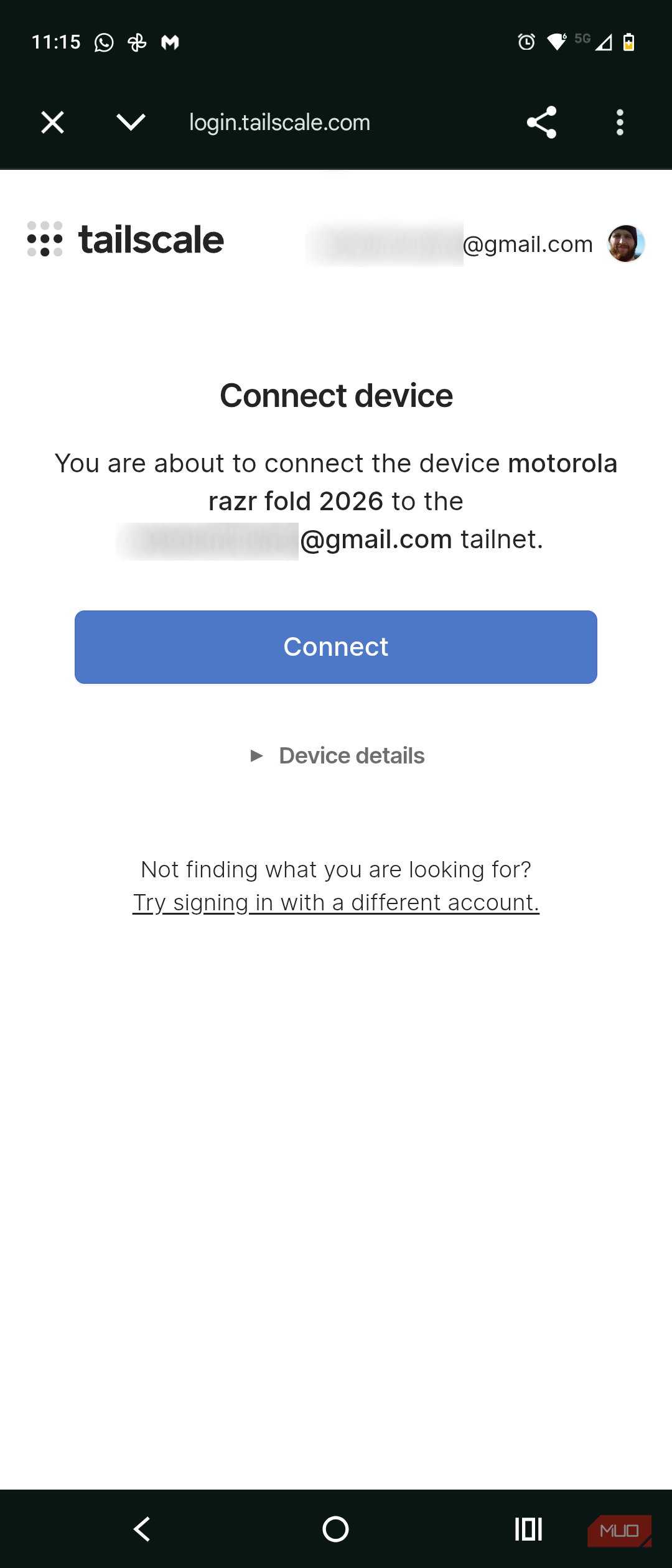 tailscale mobile app connecting to tailscale