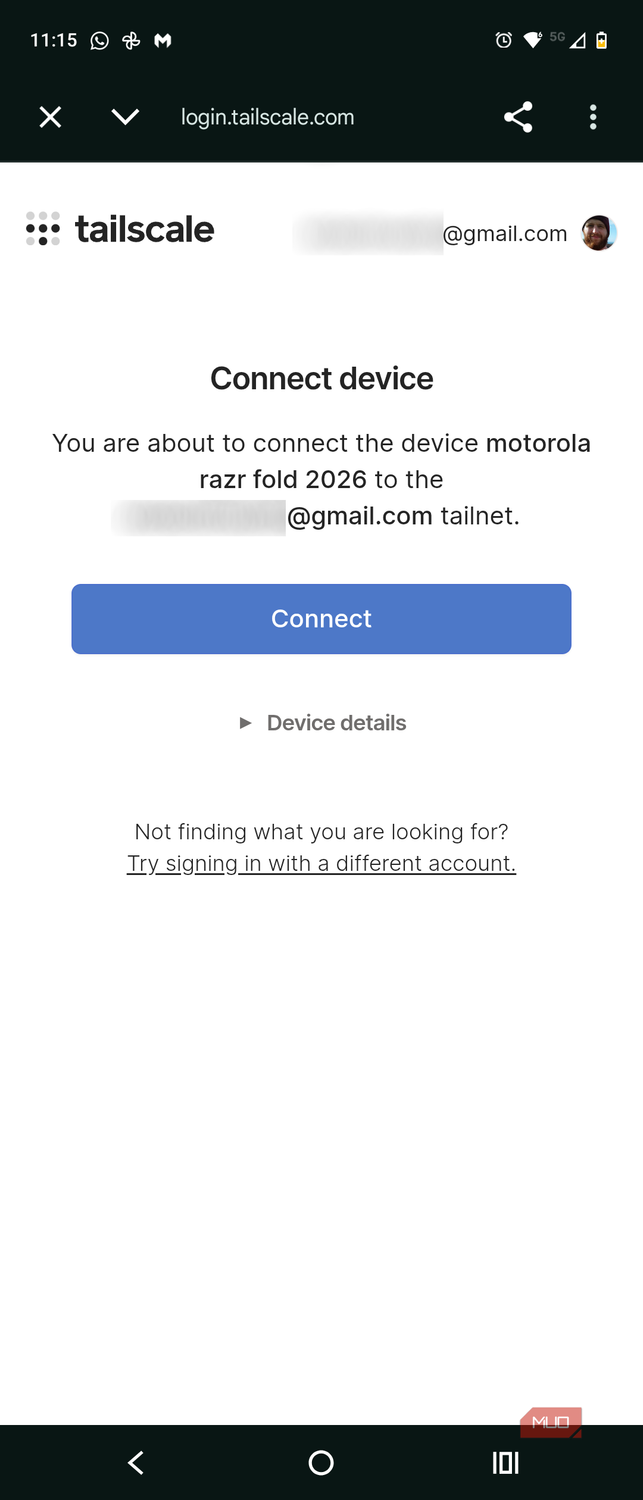 tailscale mobile app connecting to tailscale