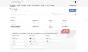 tailscale web app with connected devices list and status