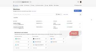 tailscale web app with connected devices list and status