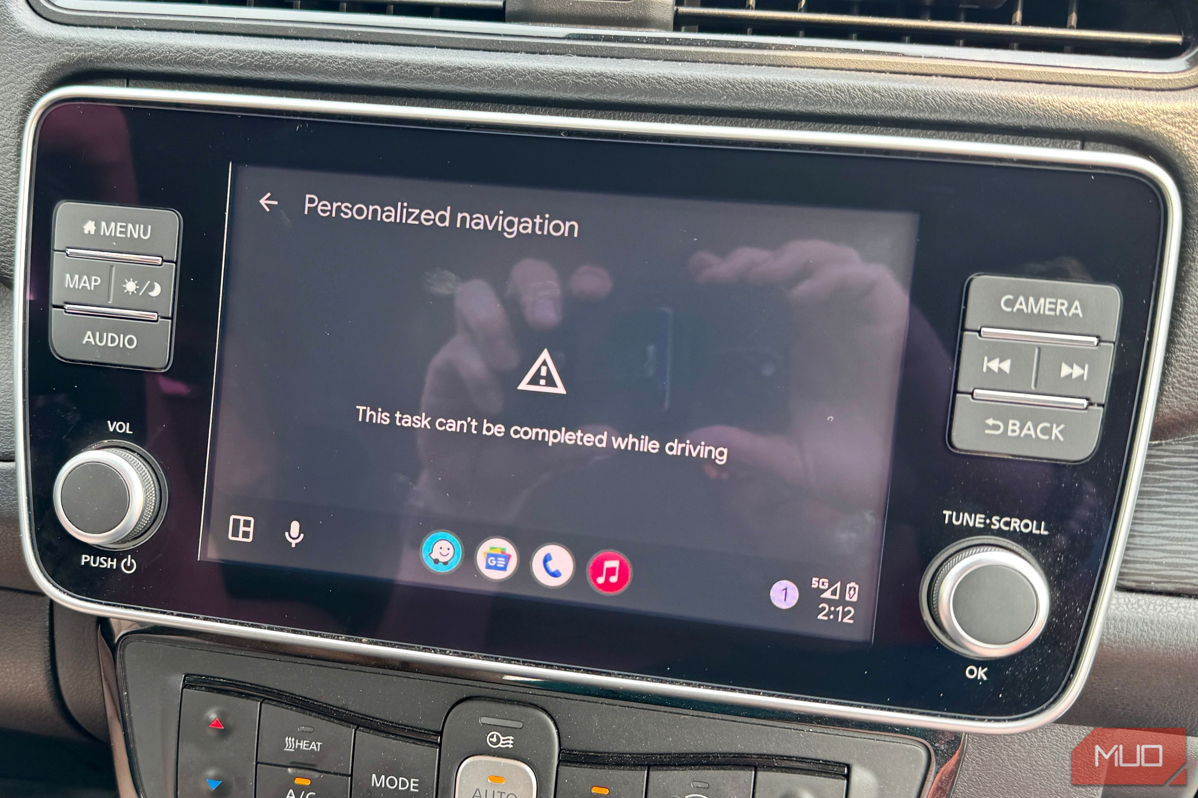 Task can't be completed while driving