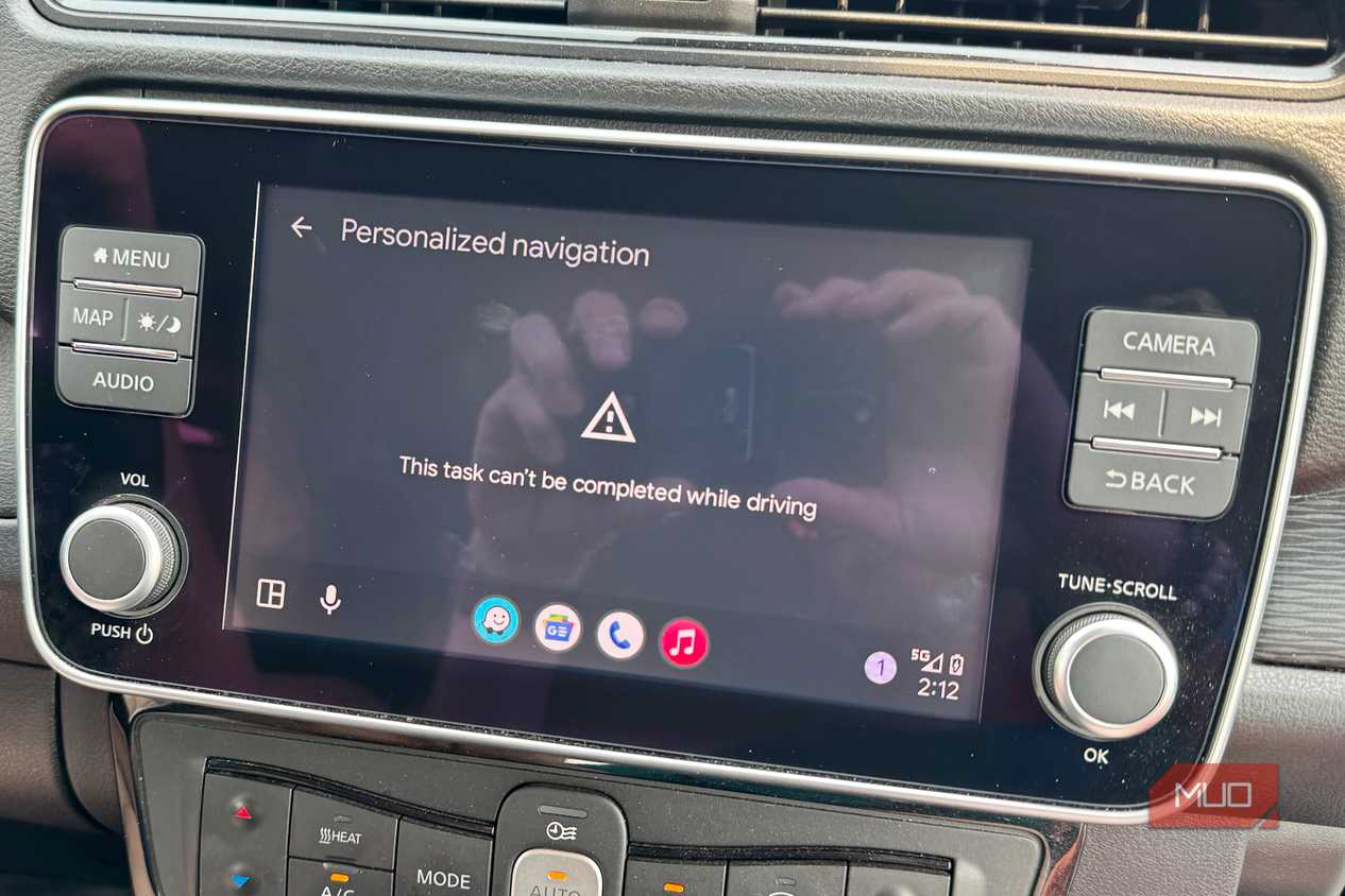 Task can't be completed while driving