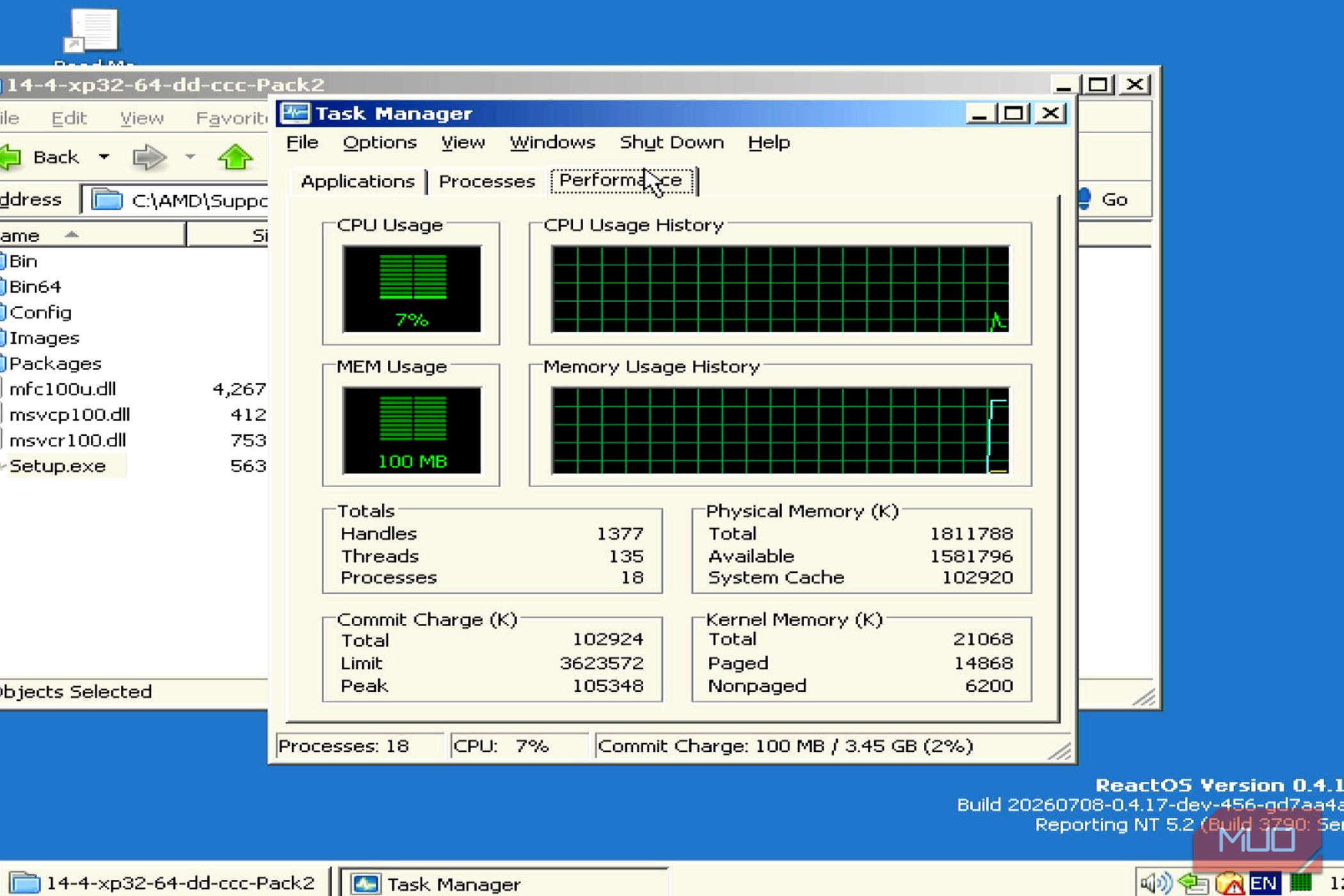 ReactOS Task Manager