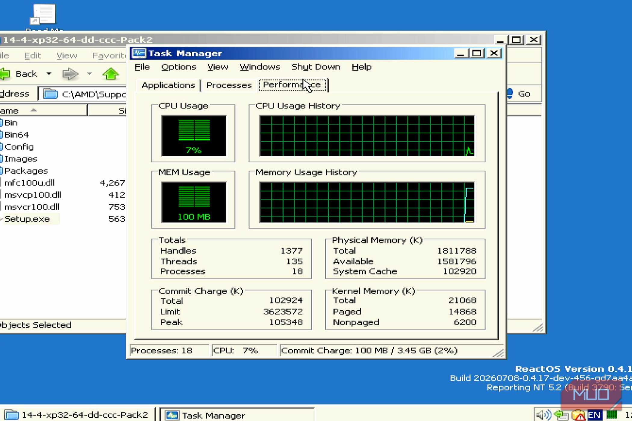 ReactOS Task Manager