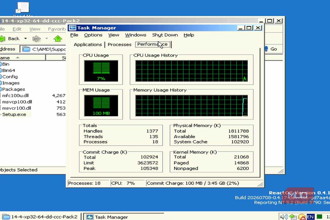 ReactOS Task Manager