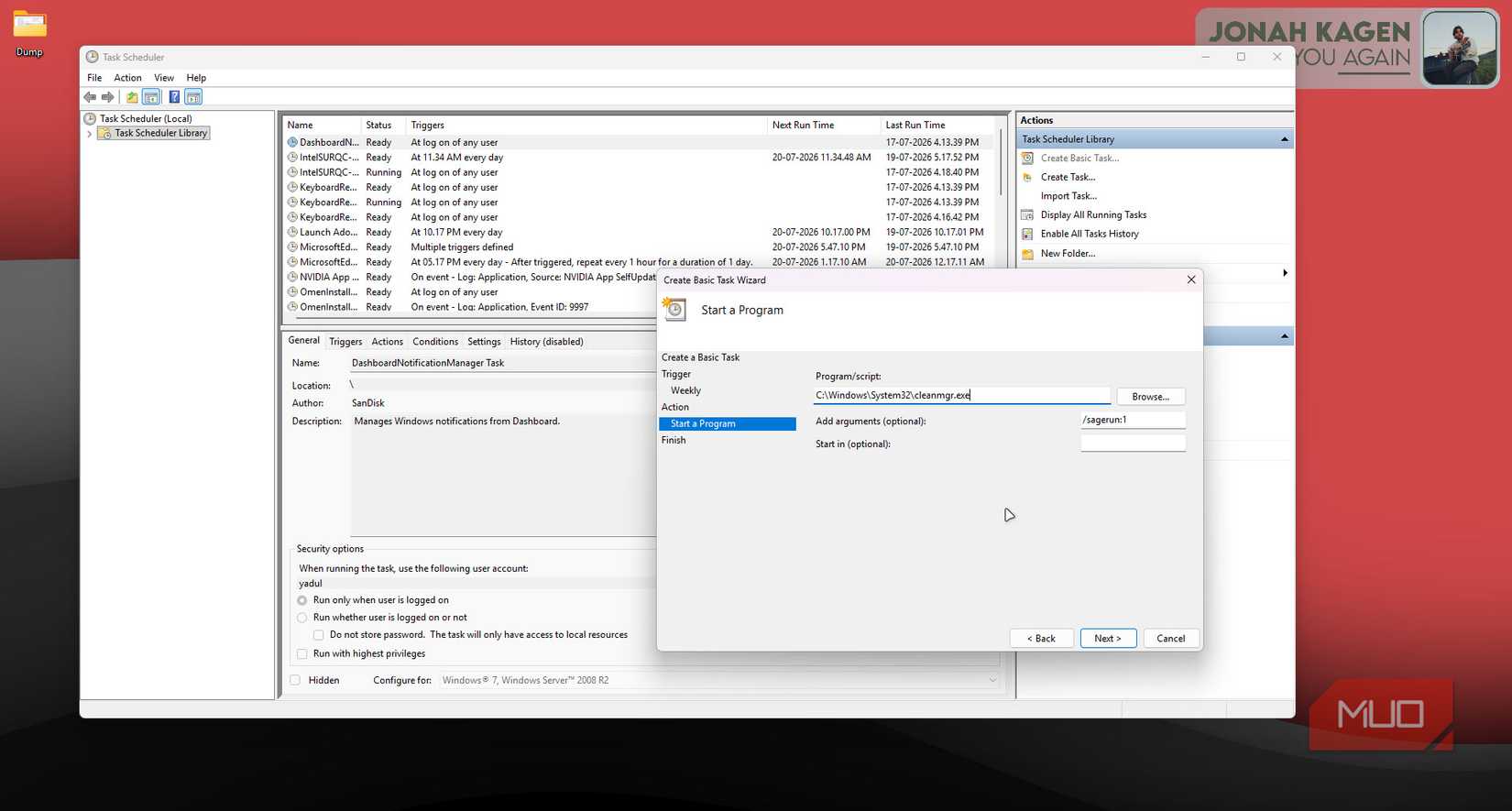 Task Scheduler running Clean Manager.exe with argument.
