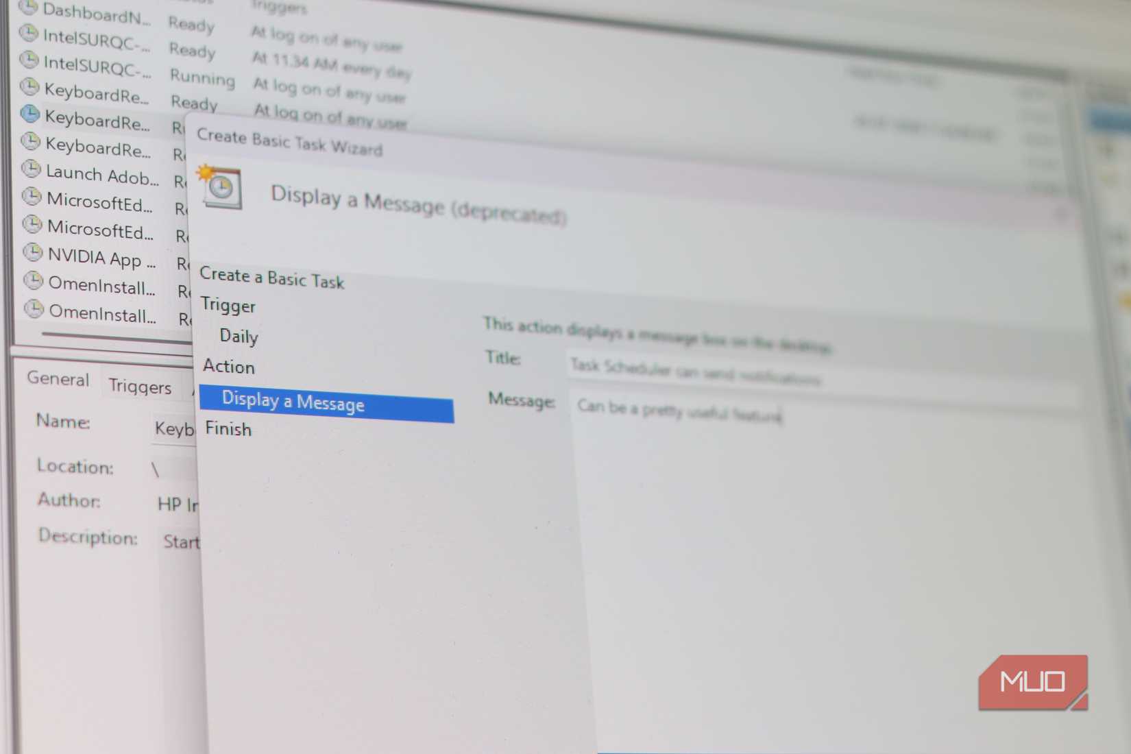 Task Scheduler with notification task.