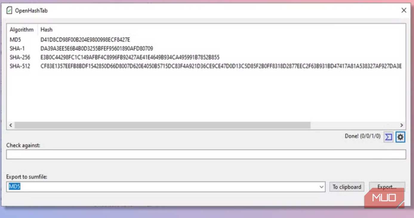 The openhashtab tool