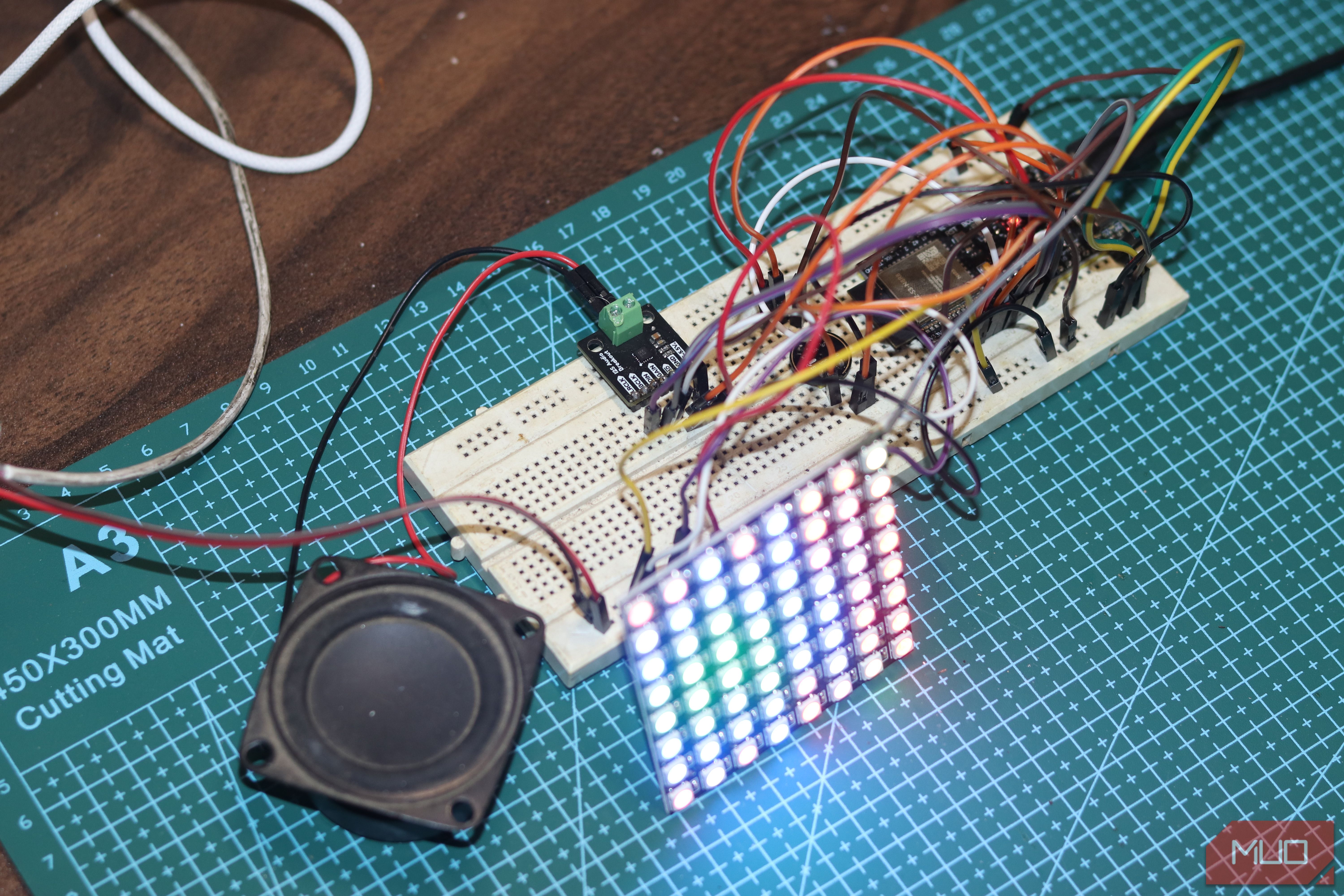 Top down view of ESP32 voice assistant