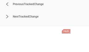 Track changes menu on mobile app