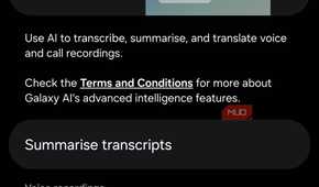 Transcript assist feature on Samsung phone