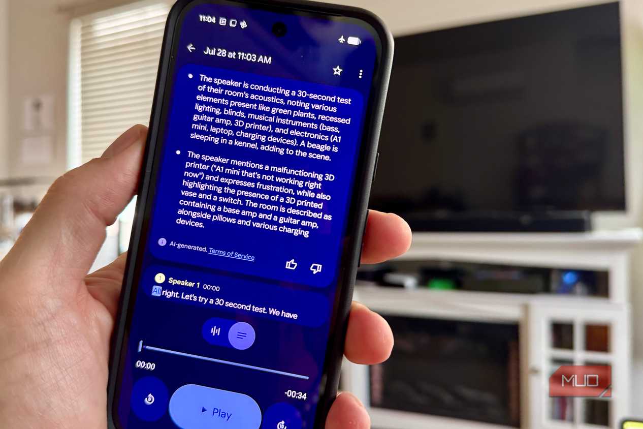 Transcription summary on Pixel 9