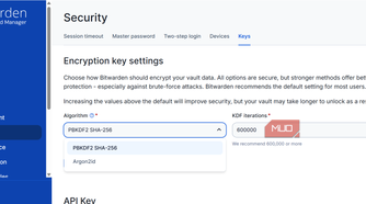 Updating encryption algorithm for Bitwarden