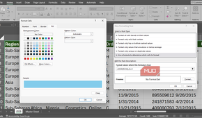 Using the MOD function in creating a new conditional formatting rule in Excel.