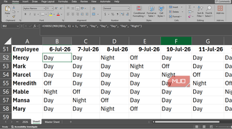 Using the MOD function in Excel to build a shift scheduler.