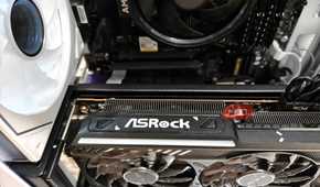 A vertical GPU mount in action