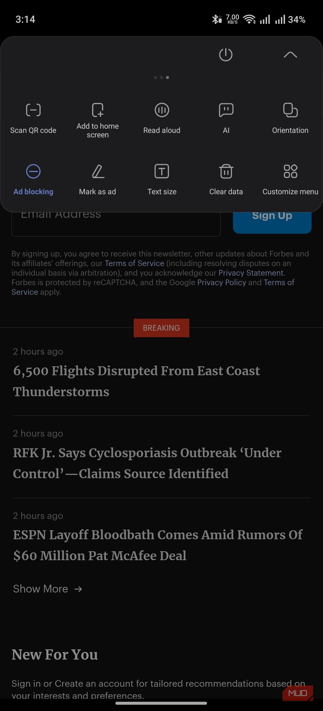 Via Browser running with AdBlocker enabled