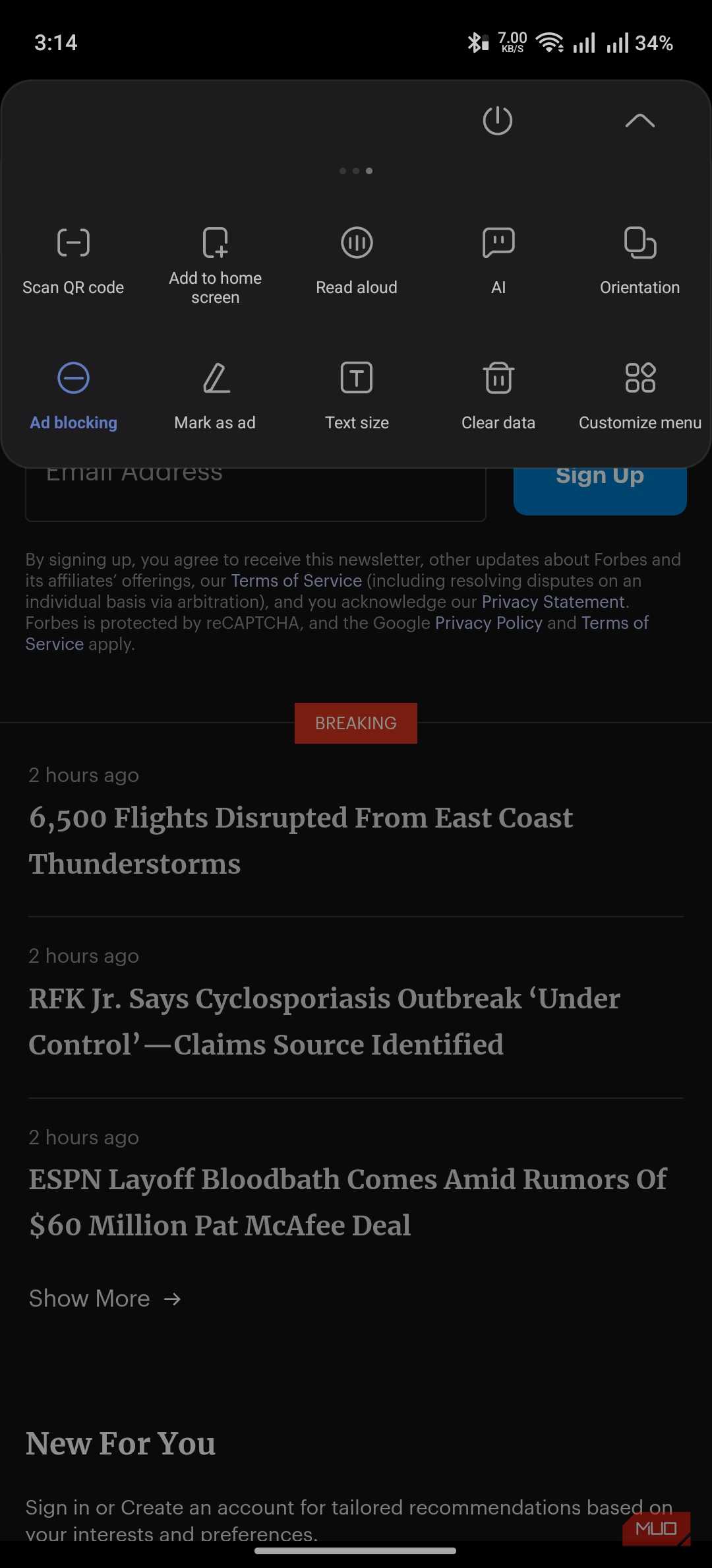 Via Browser running with AdBlocker enabled