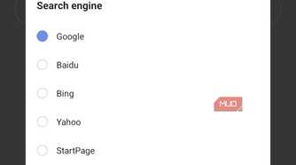 Via browser showing the search engine picker