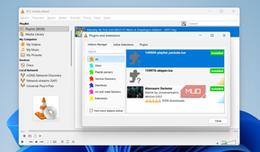 VLC extensions menu on Windows
