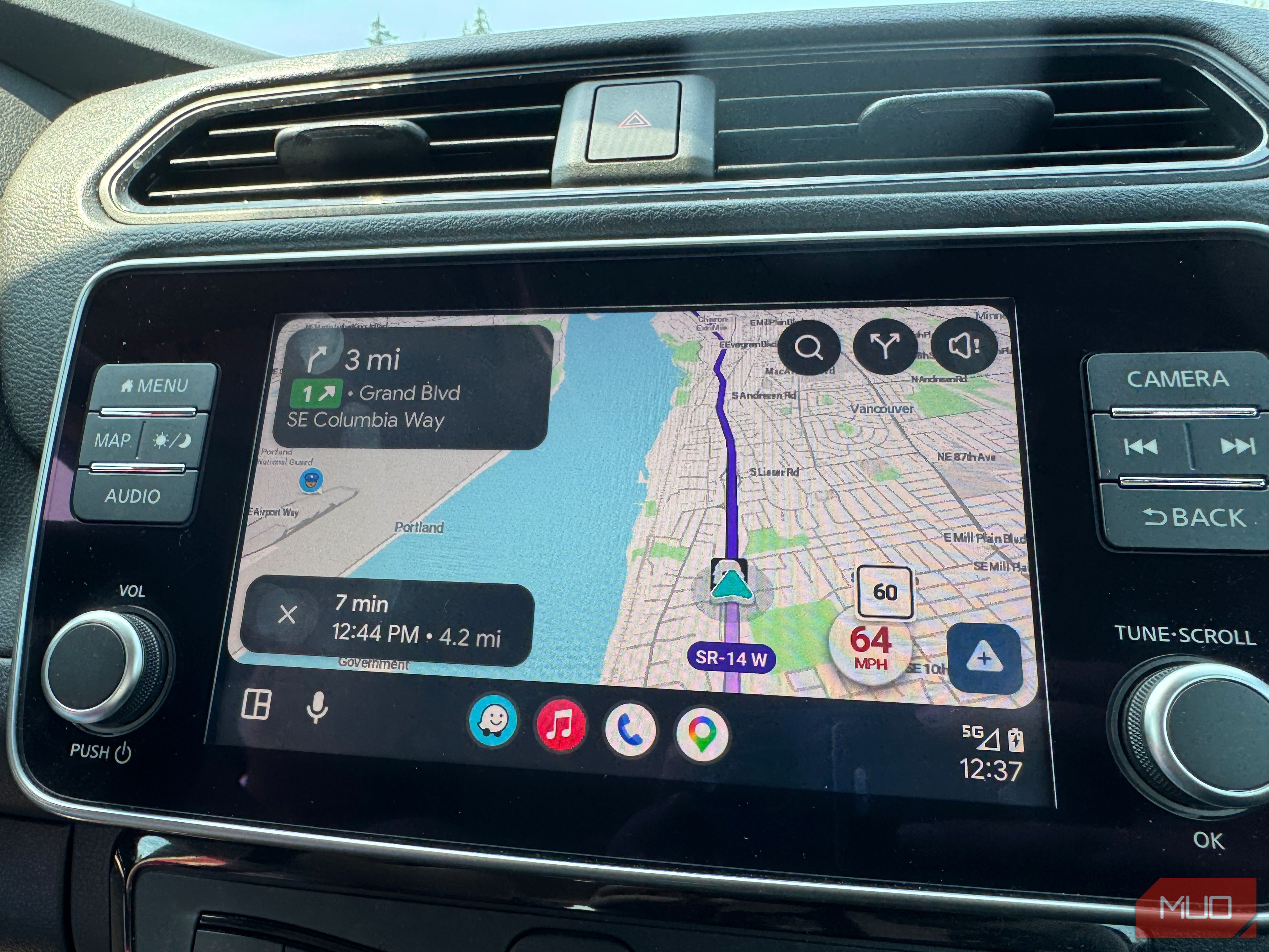 Waze in car dash