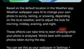 Weather wallpaper feature on Samsung phone