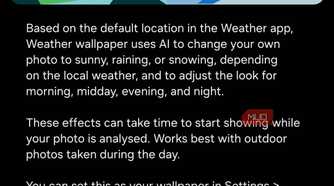 Weather wallpaper feature on Samsung phone