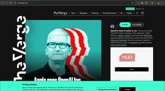 website showing the cookie banner before the extension