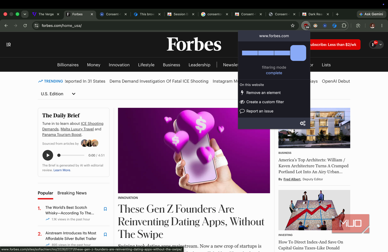 website after using uBlock Origin Lite