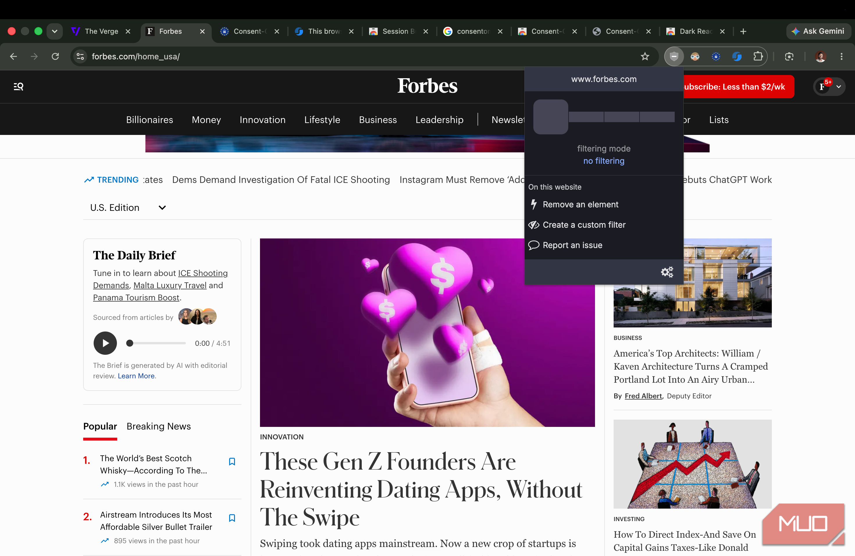website with displaying advertisements before using uBlock Origin Lite