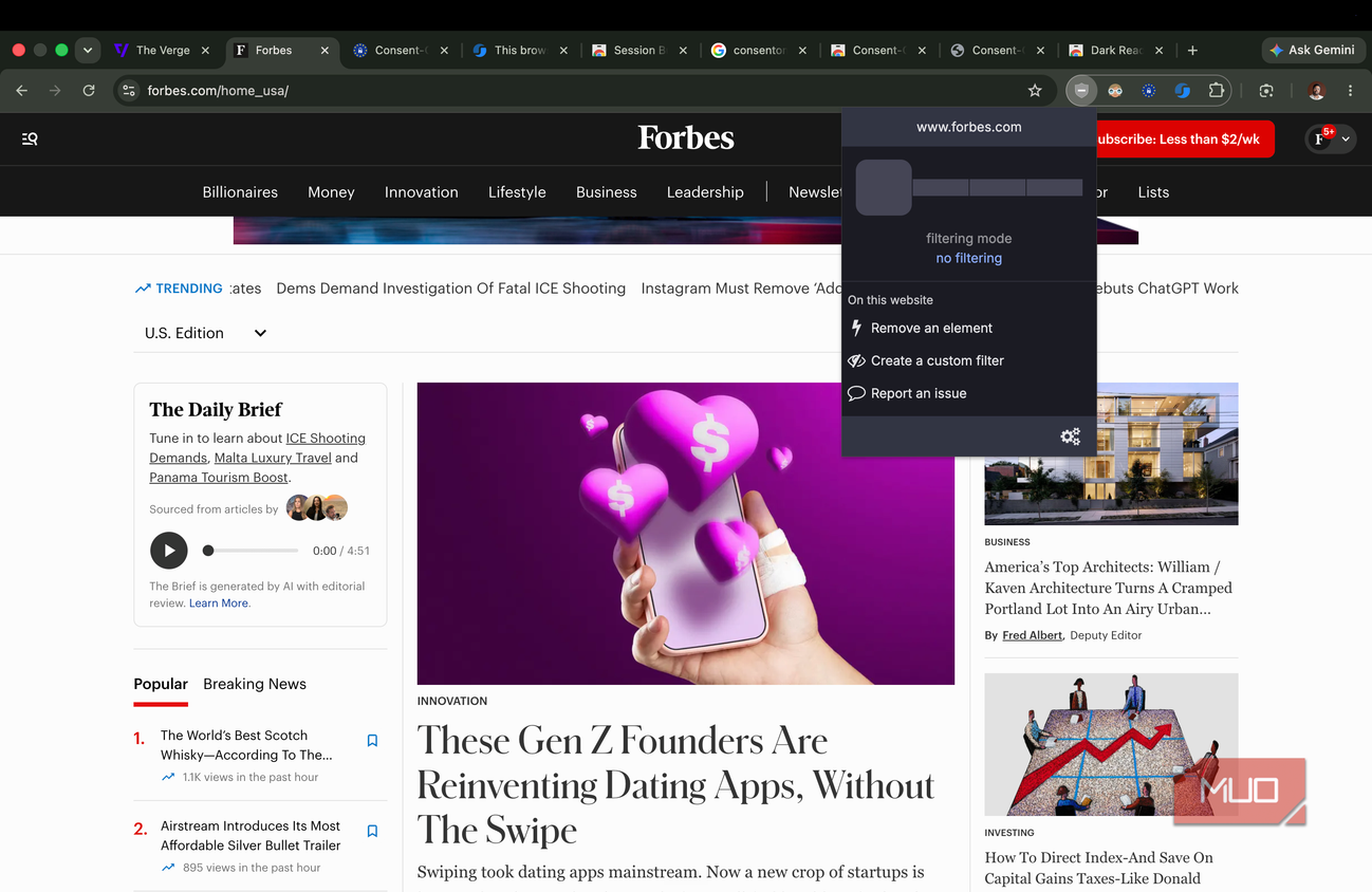 website with displaying advertisements before using uBlock Origin Lite