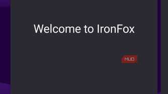 Welcome screen for the IronFox mobile app