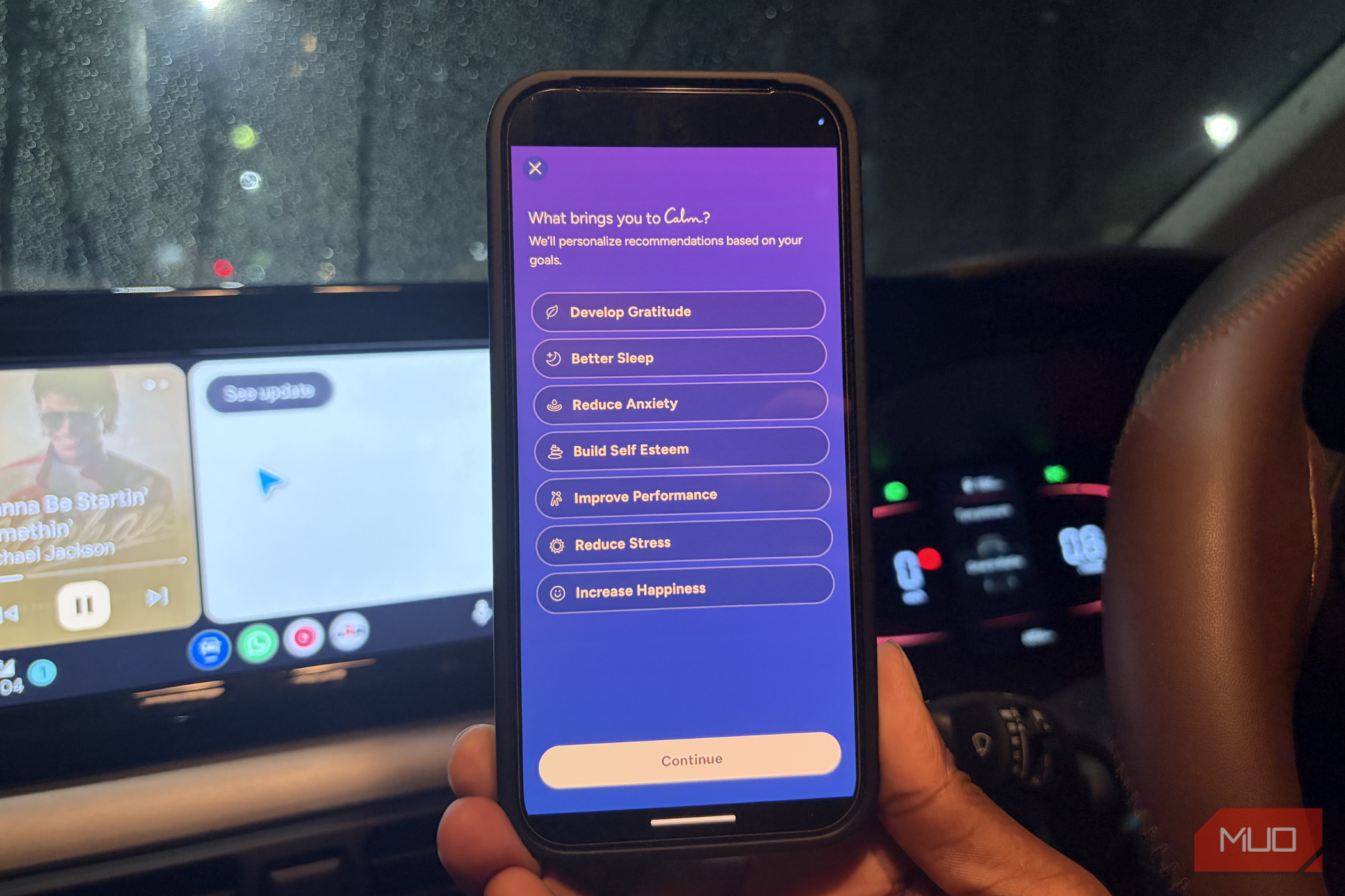 What brings you Calm page on Pixel 10 Pro