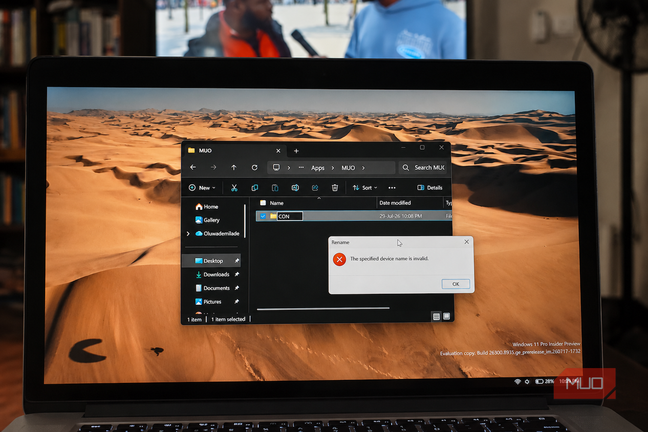 Наследие прошлого: почему Windows 11 до сих пор использует правила эпохи DOS Ошибка Windows при создании папки с зарезервированным именем