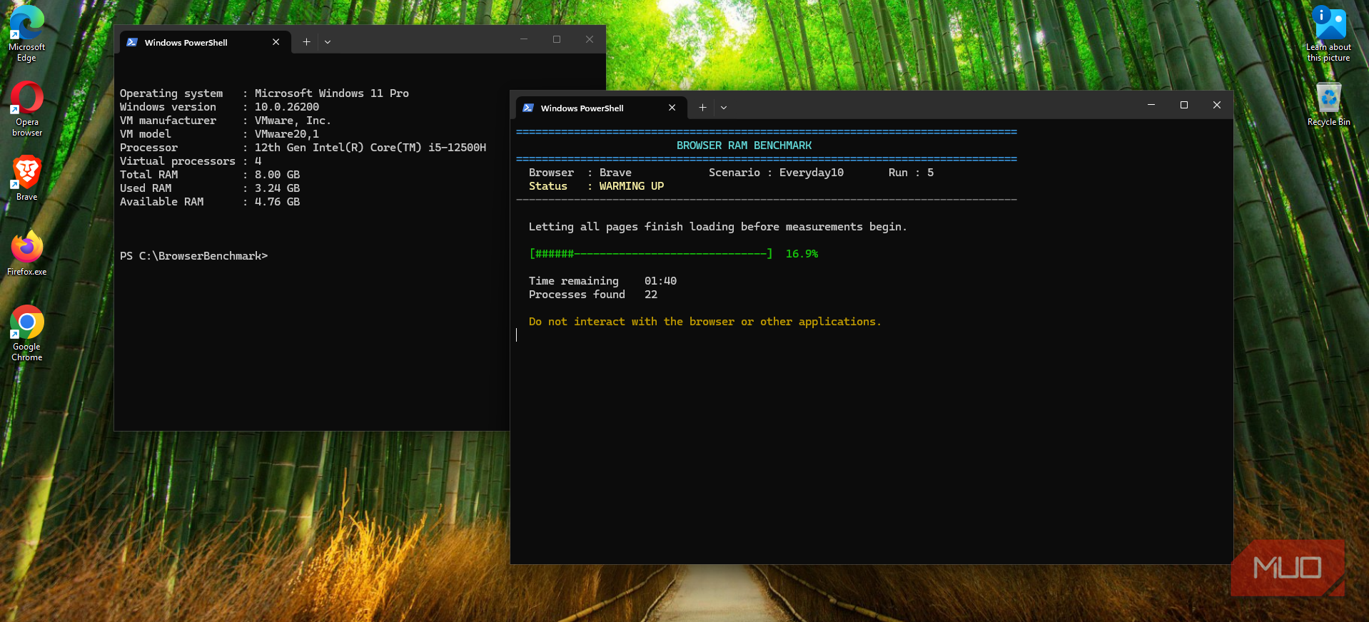 Windows 11 VM fresh install with system specs