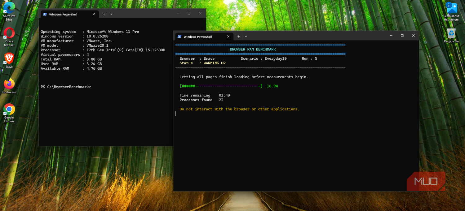 Windows 11 VM fresh install with system specs