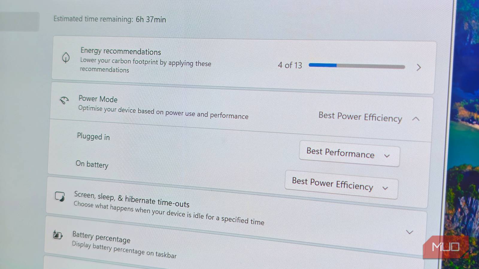 My laptop was plugged in, but Windows was still holding it back until I switched this setting