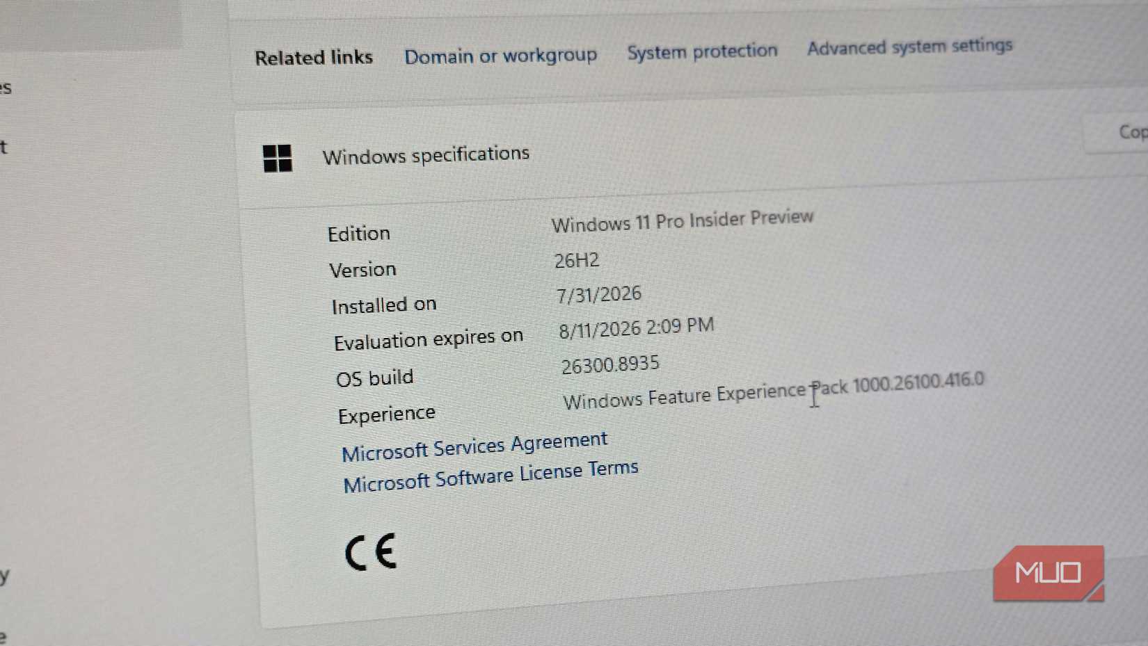 Windows 11 Pro Insider Preview Specifications Build 26300 8935