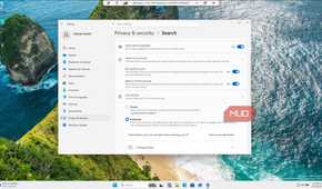 Windows 11 Settings Privacy Security Search Configuration Panel