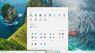 Windows 11 Start Menu With Apps And Coastal Cliff Background