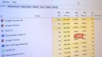 windows task manager chrome ram usage.