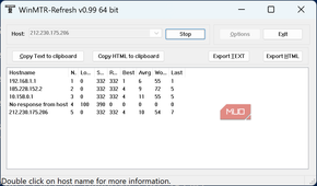 winmtr test after running speedtest with data spike