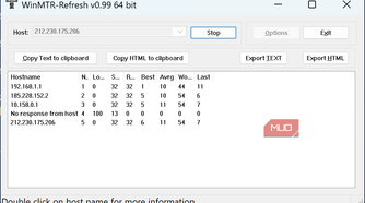 winmtr test start