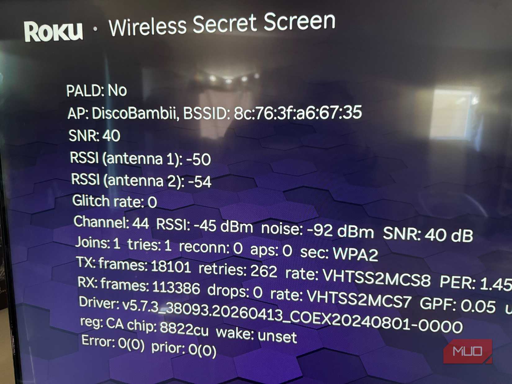 Wireless secret screen for Roku