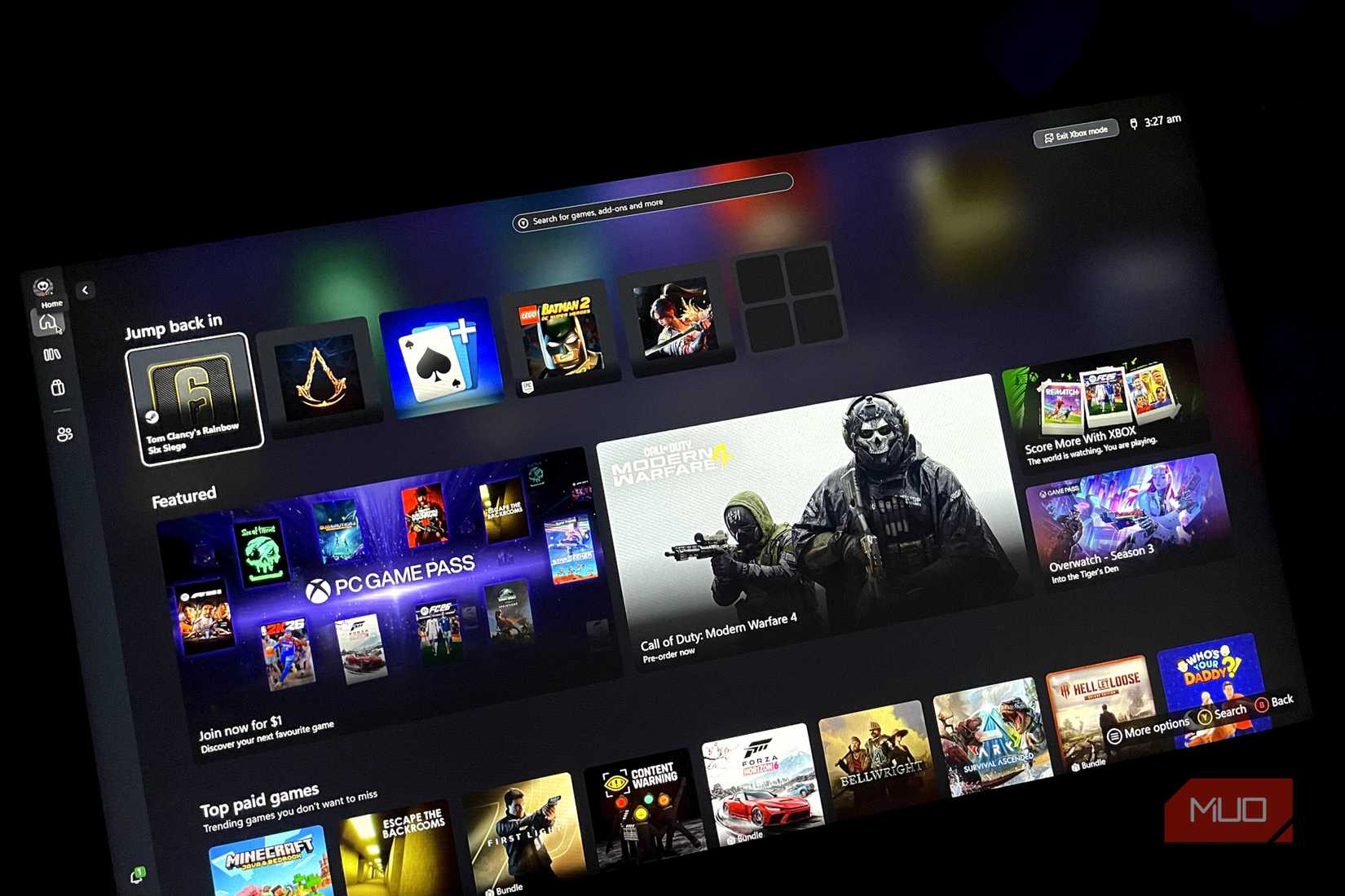 Xbox fullscreen mode