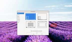 Zorin Apperance windows showing four desktop layout options, with the Windows-style layout selected