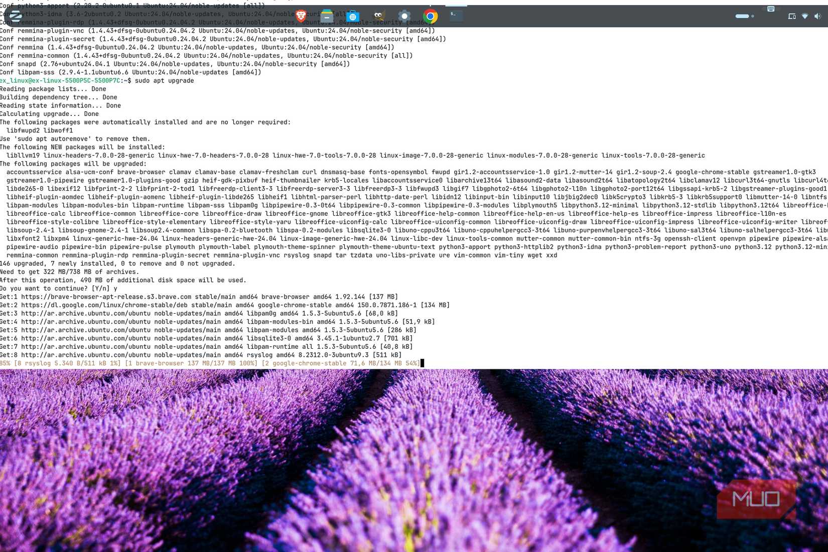 Zorin Command showing update progress
